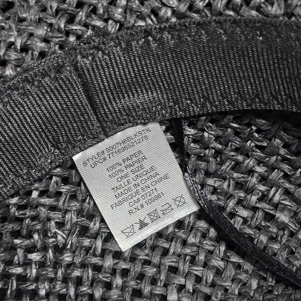 Chic Charcoal Woven Hat with Bow - Picture 3 of 3